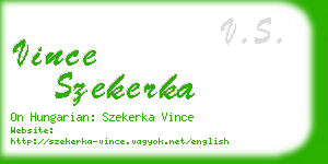 vince szekerka business card